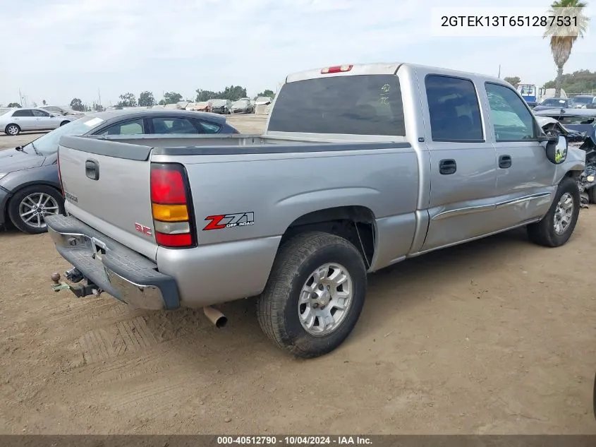 2005 GMC Sierra 1500 Slt VIN: 2GTEK13T651287531 Lot: 40512790