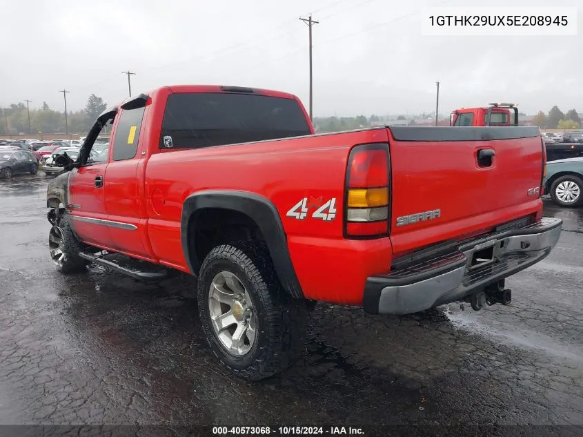 2005 GMC Sierra 2500Hd Slt VIN: 1GTHK29UX5E208945 Lot: 40573068