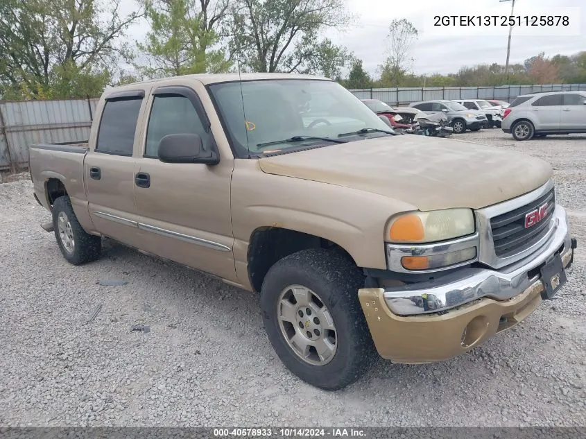 2005 GMC Sierra 1500 Sle VIN: 2GTEK13T251125878 Lot: 40578933