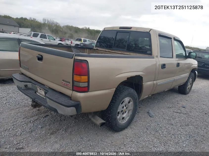 2005 GMC Sierra 1500 Sle VIN: 2GTEK13T251125878 Lot: 40578933