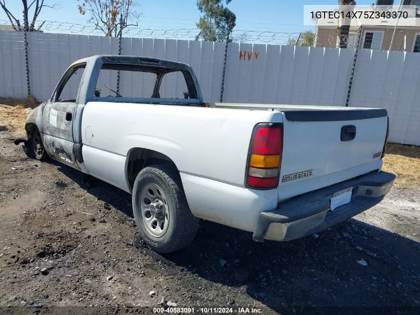 2005 GMC Sierra 1500 Work Truck VIN: 1GTEC14X75Z343370 Lot: 40583091