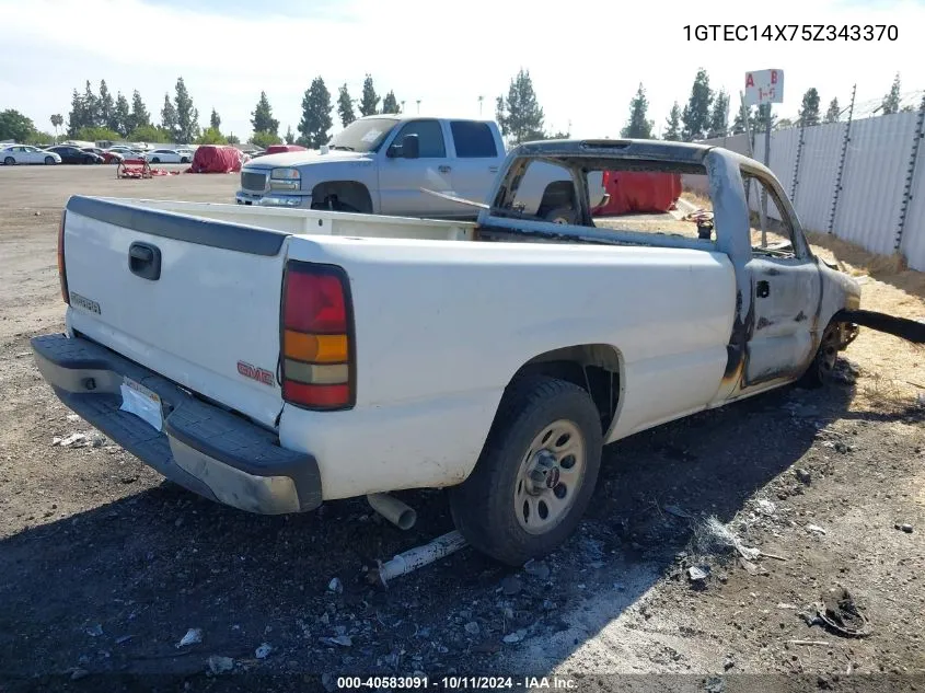 2005 GMC Sierra 1500 Work Truck VIN: 1GTEC14X75Z343370 Lot: 40583091