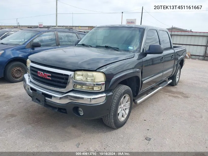 2005 GMC Sierra 1500 Sle VIN: 2GTEK13T451161667 Lot: 40613793