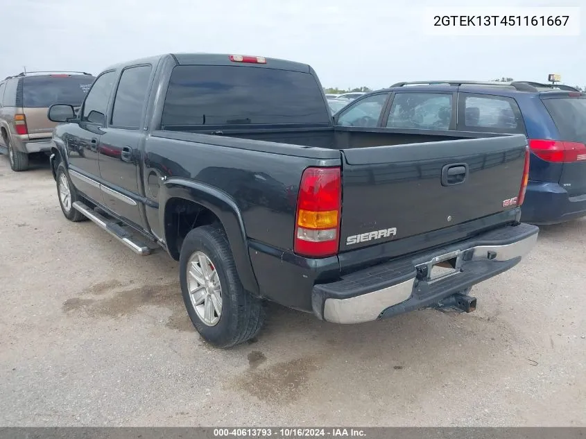 2005 GMC Sierra 1500 Sle VIN: 2GTEK13T451161667 Lot: 40613793