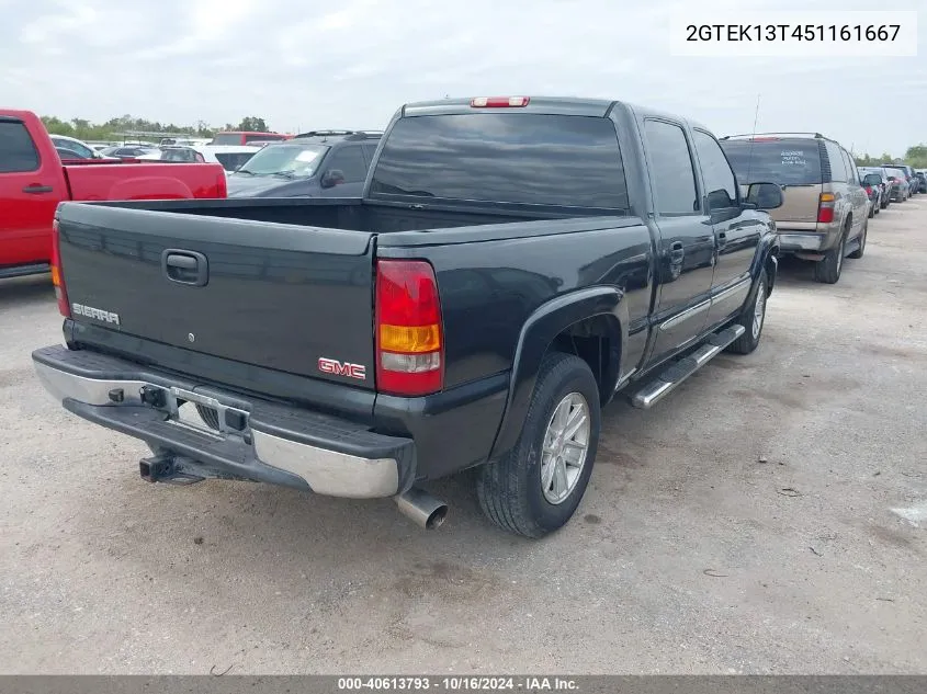 2005 GMC Sierra 1500 Sle VIN: 2GTEK13T451161667 Lot: 40613793