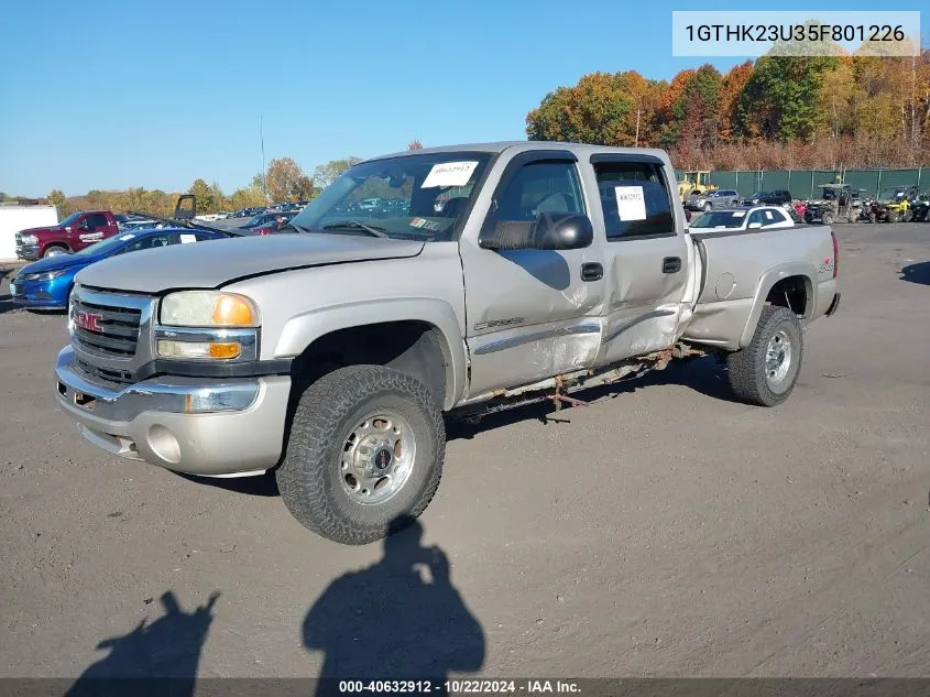 2005 GMC Sierra 2500Hd Sle VIN: 1GTHK23U35F801226 Lot: 40632912