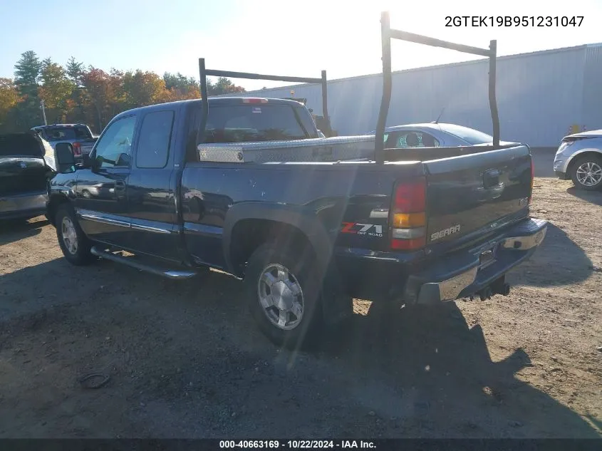 2005 GMC Sierra 1500 Sle VIN: 2GTEK19B951231047 Lot: 40663169