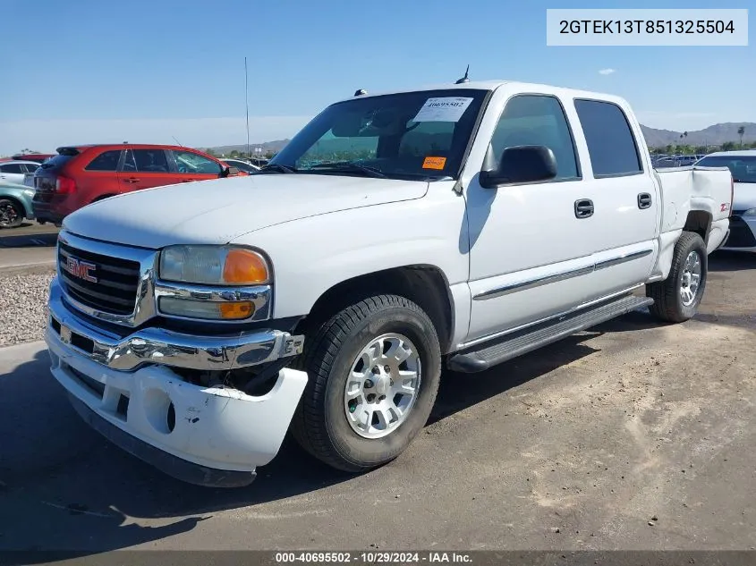 2005 GMC Sierra 1500 Sle VIN: 2GTEK13T851325504 Lot: 40695502