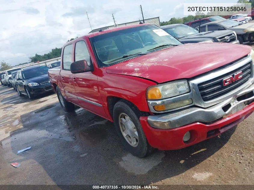 2005 GMC Sierra 1500 Sle VIN: 2GTEC13T151258046 Lot: 40737335