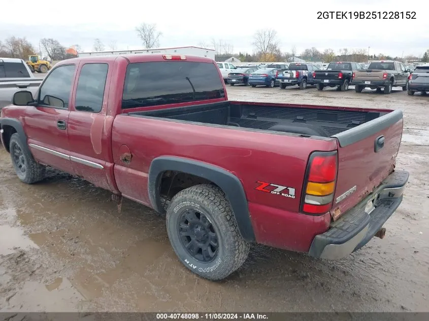 2GTEK19B251228152 2005 GMC Sierra 1500 Sle