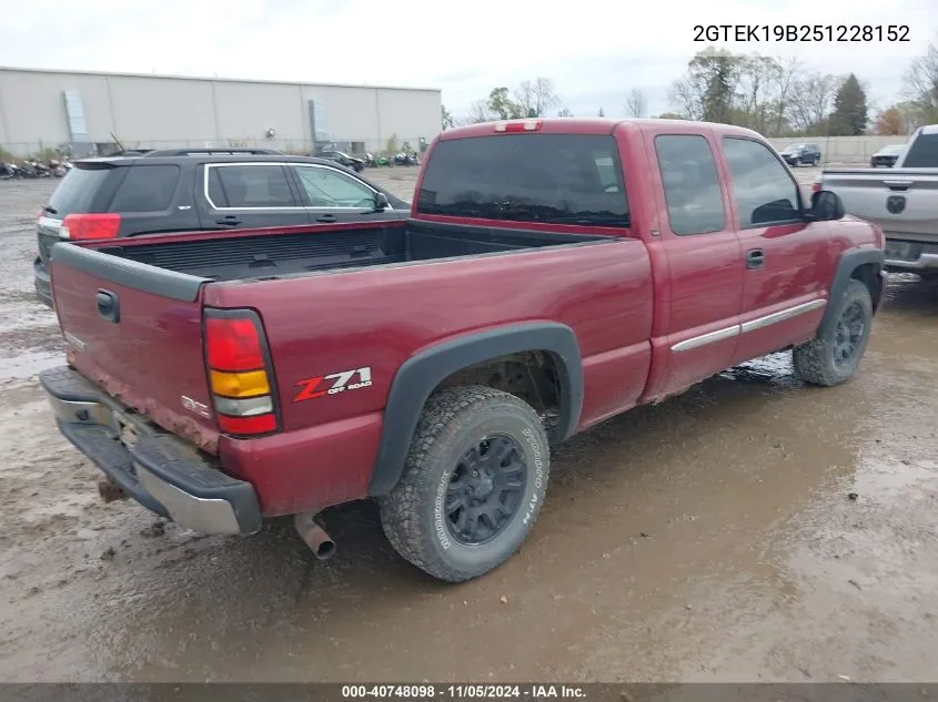 2GTEK19B251228152 2005 GMC Sierra 1500 Sle