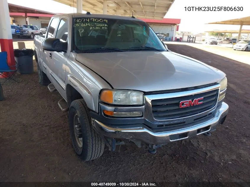 2005 GMC Sierra 2500Hd Slt VIN: 1GTHK23U25F806630 Lot: 40749009