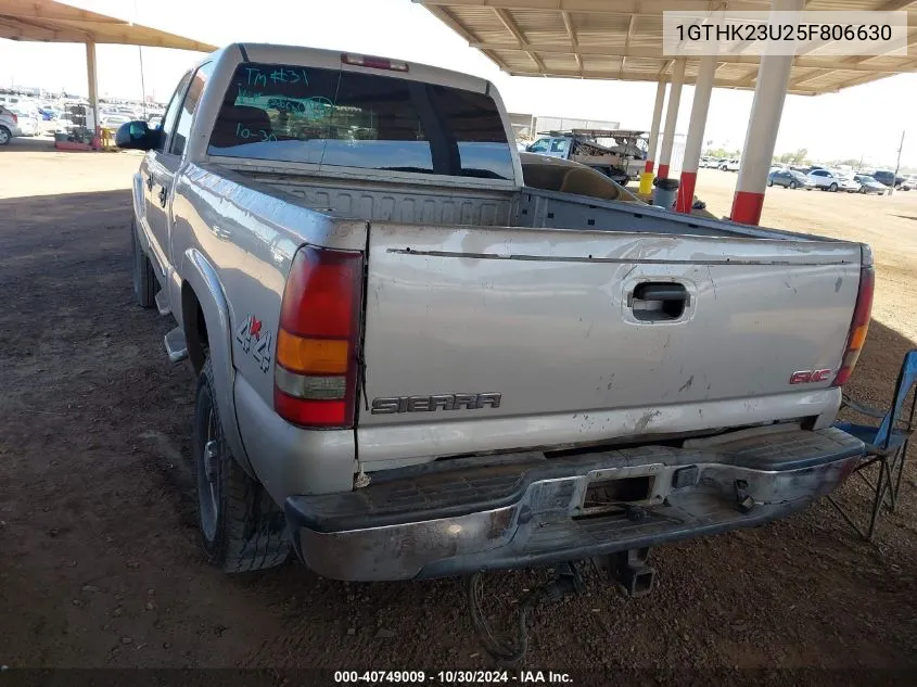 2005 GMC Sierra 2500Hd Slt VIN: 1GTHK23U25F806630 Lot: 40749009