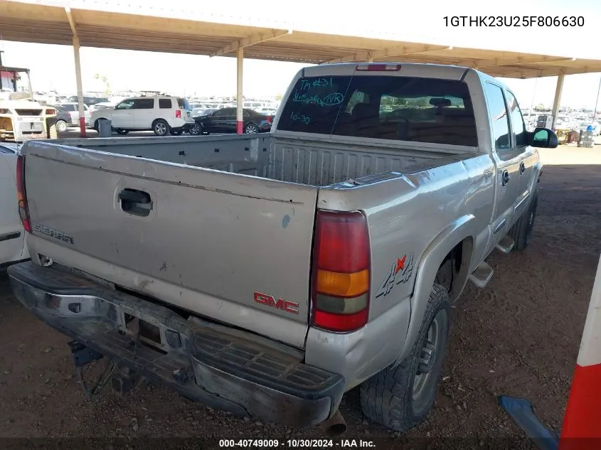 2005 GMC Sierra 2500Hd Slt VIN: 1GTHK23U25F806630 Lot: 40749009