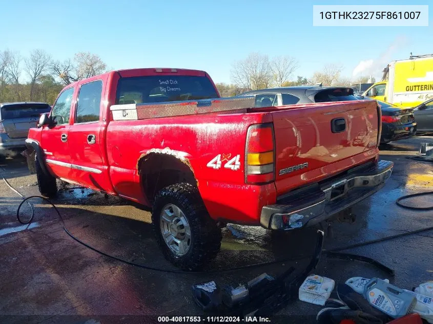 2005 GMC Sierra 2500Hd Slt VIN: 1GTHK23275F861007 Lot: 40817553