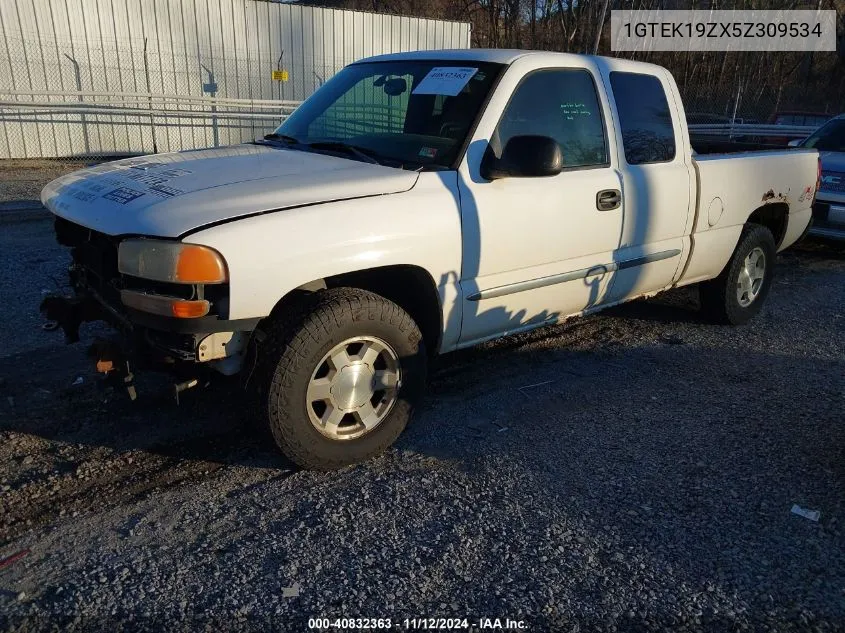 2005 GMC Sierra 1500 Sle VIN: 1GTEK19ZX5Z309534 Lot: 40832363