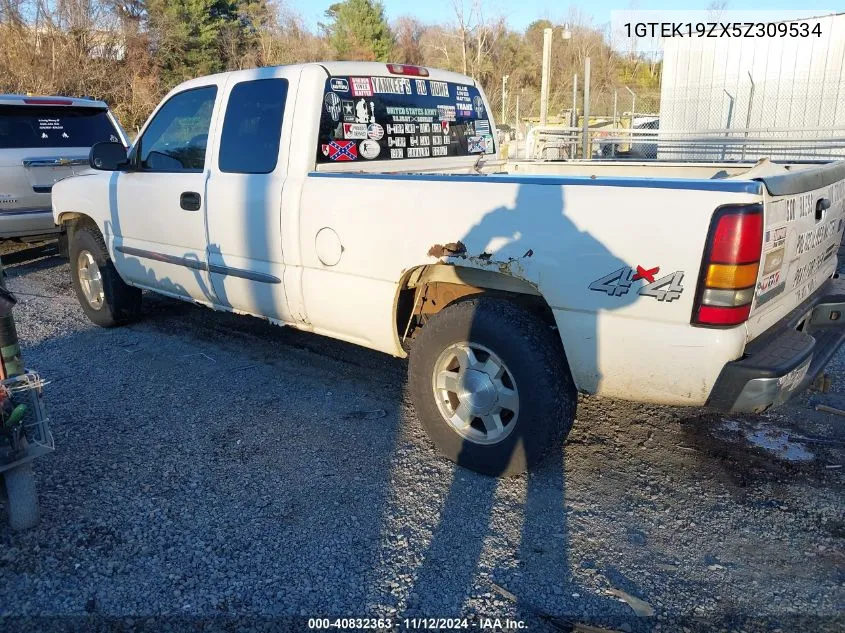 2005 GMC Sierra 1500 Sle VIN: 1GTEK19ZX5Z309534 Lot: 40832363