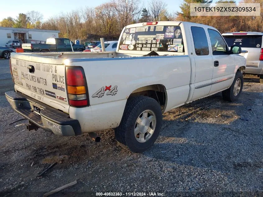 2005 GMC Sierra 1500 Sle VIN: 1GTEK19ZX5Z309534 Lot: 40832363