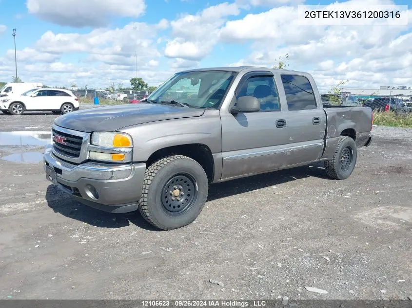 2006 GMC Sierra 1500 VIN: 2GTEK13V361200316 Lot: 12106623