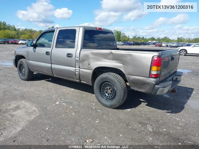 2006 GMC Sierra 1500 VIN: 2GTEK13V361200316 Lot: 12106623