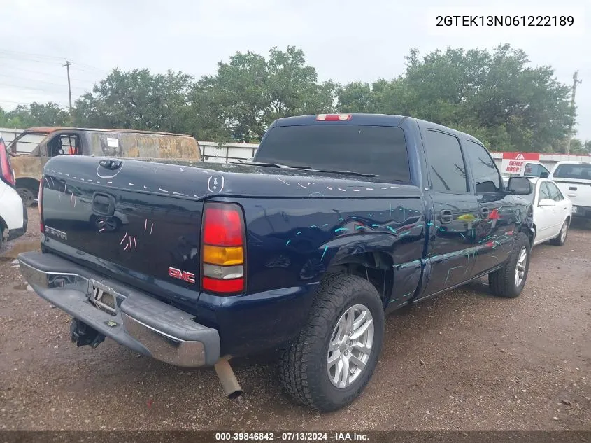 2006 GMC Sierra 1500 Slt VIN: 2GTEK13N061222189 Lot: 39846842