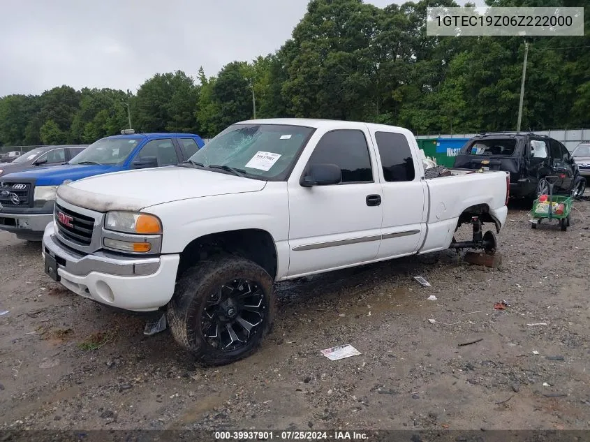 2006 GMC Sierra 1500 Sle2 VIN: 1GTEC19Z06Z222000 Lot: 39937901