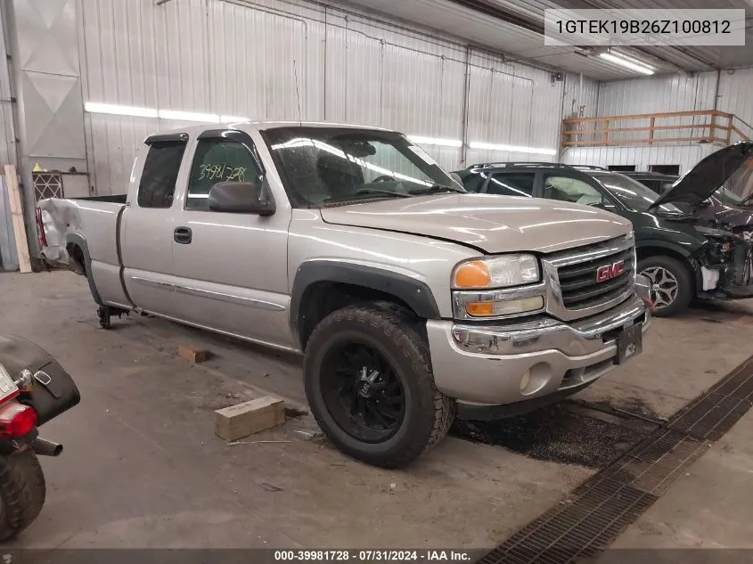 2006 GMC Sierra 1500 Sle1 VIN: 1GTEK19B26Z100812 Lot: 39981728