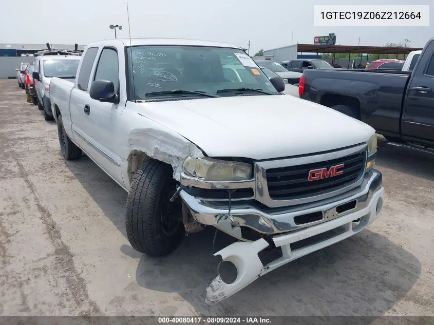 2006 GMC Sierra 1500 Sle2 VIN: 1GTEC19Z06Z212664 Lot: 40080417