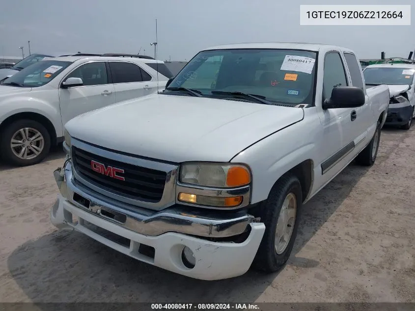 2006 GMC Sierra 1500 Sle2 VIN: 1GTEC19Z06Z212664 Lot: 40080417