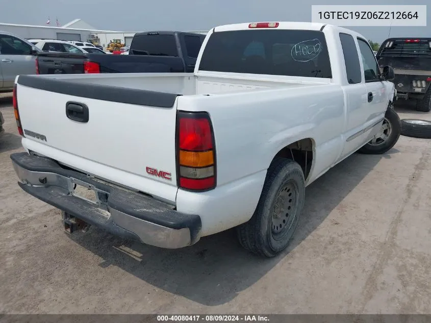 2006 GMC Sierra 1500 Sle2 VIN: 1GTEC19Z06Z212664 Lot: 40080417