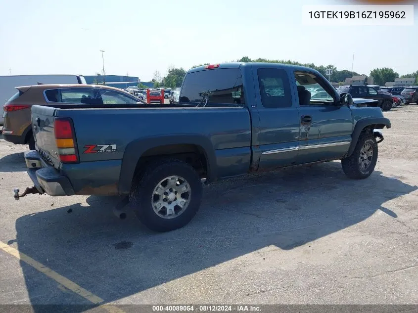 2006 GMC Sierra 1500 Sle2 VIN: 1GTEK19B16Z195962 Lot: 40089054