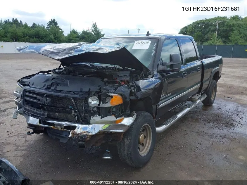 2006 GMC Sierra 2500Hd Slt VIN: 1GTHK23D16F231681 Lot: 40112257