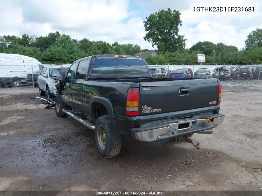 1GTHK23D16F231681 2006 GMC Sierra 2500Hd Slt