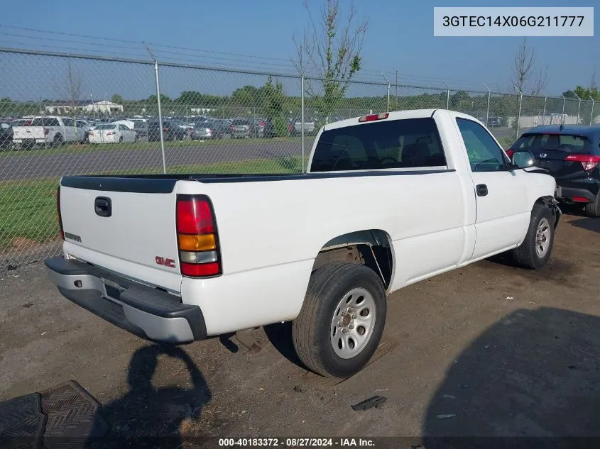 2006 GMC Sierra 1500 Work Truck VIN: 3GTEC14X06G211777 Lot: 40183372