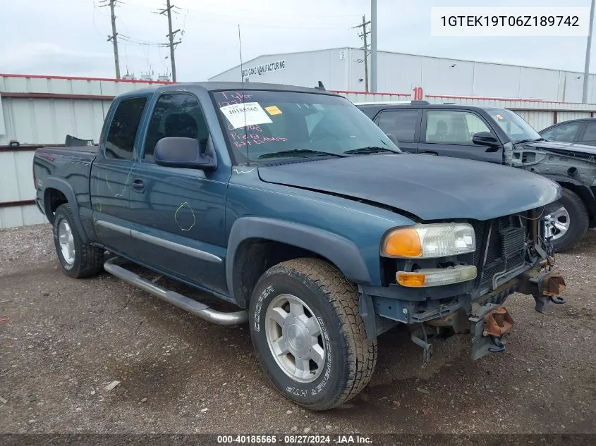 2006 GMC Sierra 1500 Sle2 VIN: 1GTEK19T06Z189742 Lot: 40185565