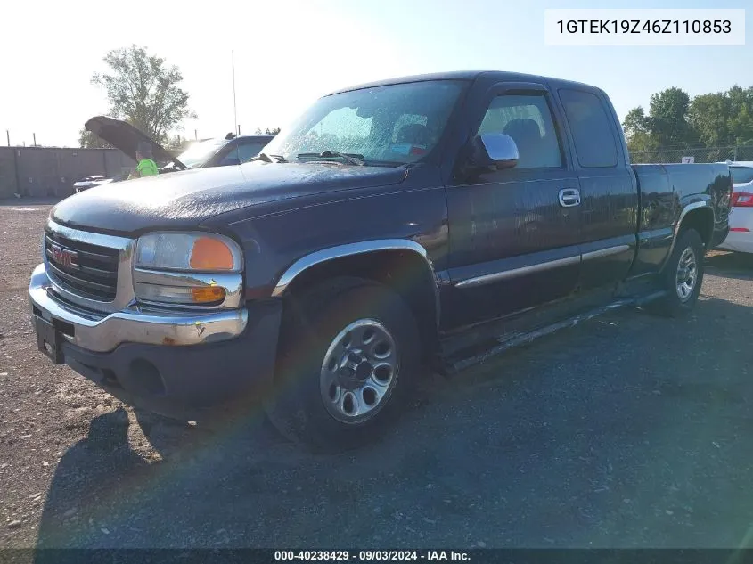 2006 GMC Sierra 1500 Sle1 VIN: 1GTEK19Z46Z110853 Lot: 40238429