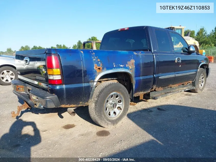 2006 GMC Sierra 1500 Sle1 VIN: 1GTEK19Z46Z110853 Lot: 40238429