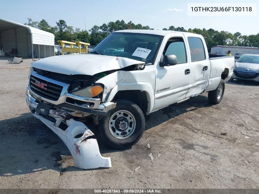 2006 GMC Sierra 2500Hd Sle1 VIN: 1GTHK23U66F130118 Lot: 40287843