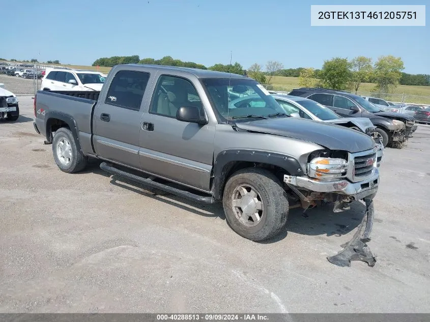 2006 GMC Sierra 1500 Sle2 VIN: 2GTEK13T461205751 Lot: 40288513