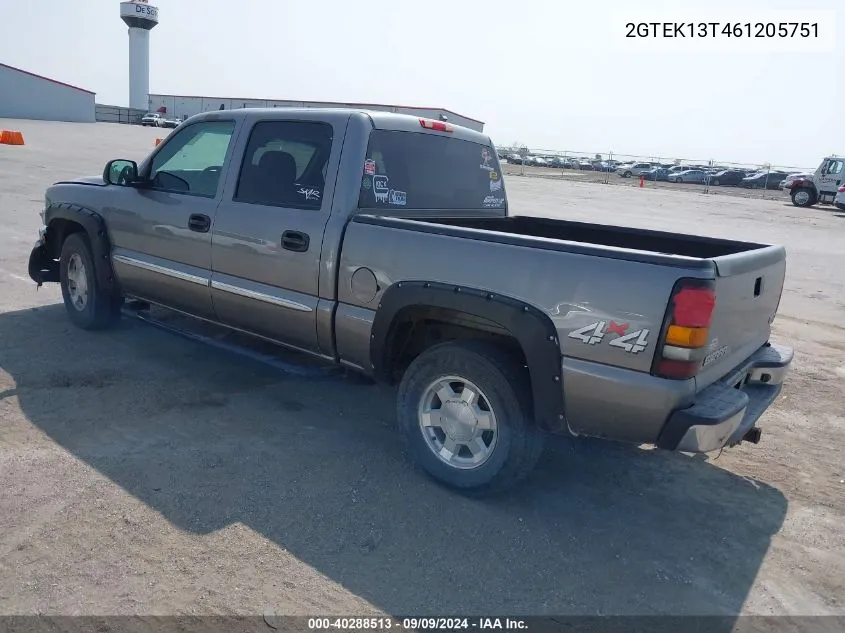 2006 GMC Sierra 1500 Sle2 VIN: 2GTEK13T461205751 Lot: 40288513