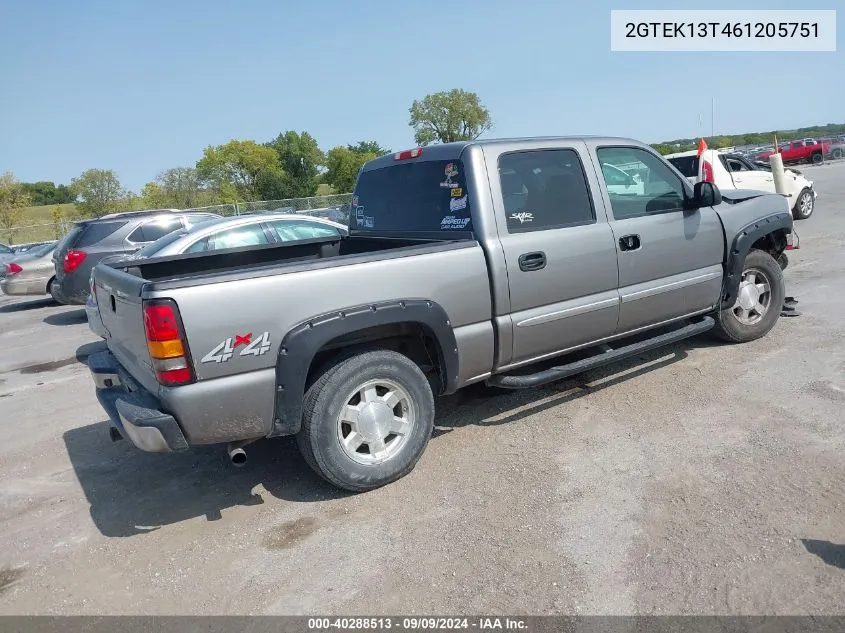 2006 GMC Sierra 1500 Sle2 VIN: 2GTEK13T461205751 Lot: 40288513