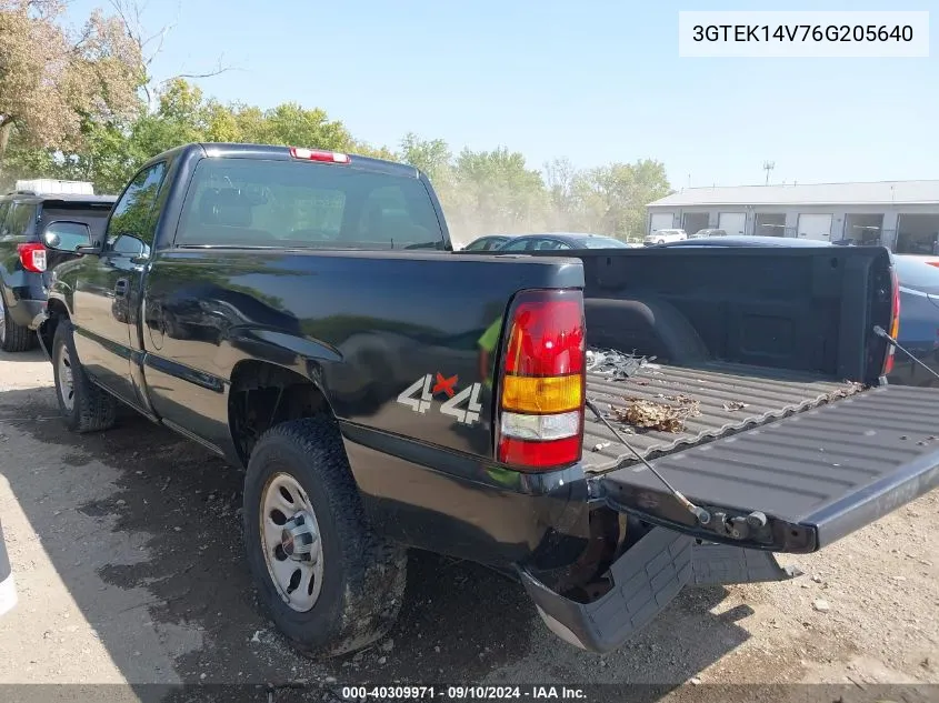 2006 GMC Sierra 1500 Work Truck VIN: 3GTEK14V76G205640 Lot: 40309971