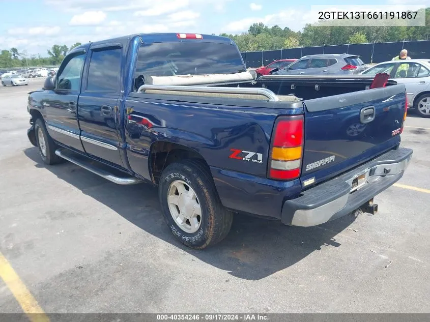 2006 GMC Sierra 1500 Slt VIN: 2GTEK13T661191867 Lot: 40354246