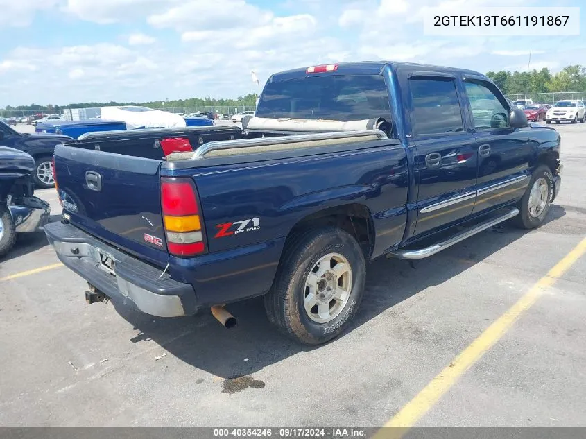 2006 GMC Sierra 1500 Slt VIN: 2GTEK13T661191867 Lot: 40354246