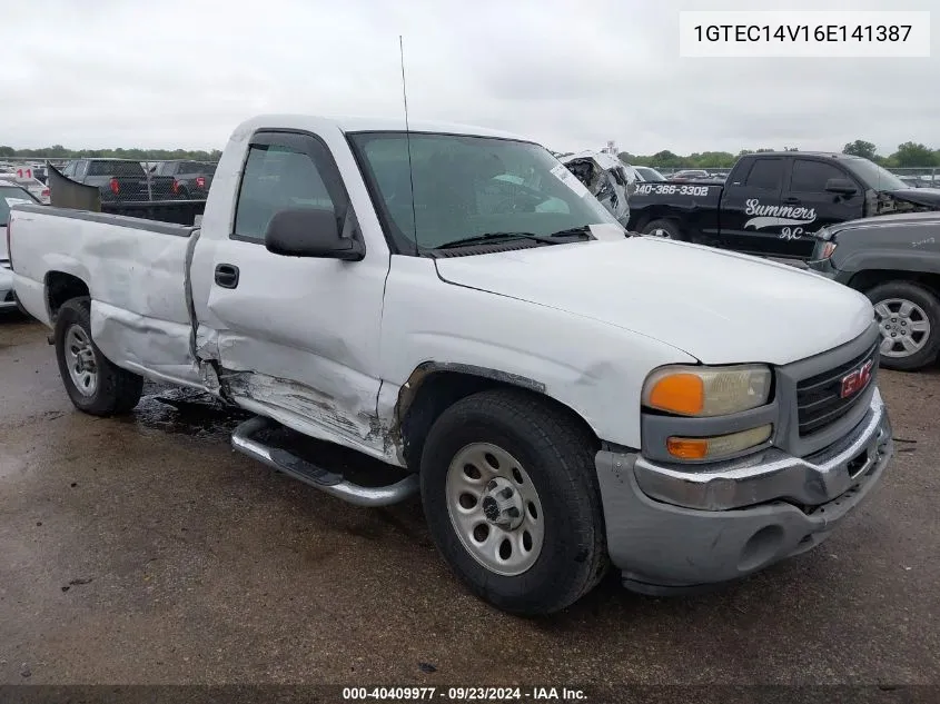 2006 GMC Sierra 1500 Work Truck VIN: 1GTEC14V16E141387 Lot: 40409977