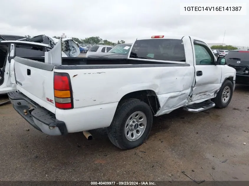 2006 GMC Sierra 1500 Work Truck VIN: 1GTEC14V16E141387 Lot: 40409977