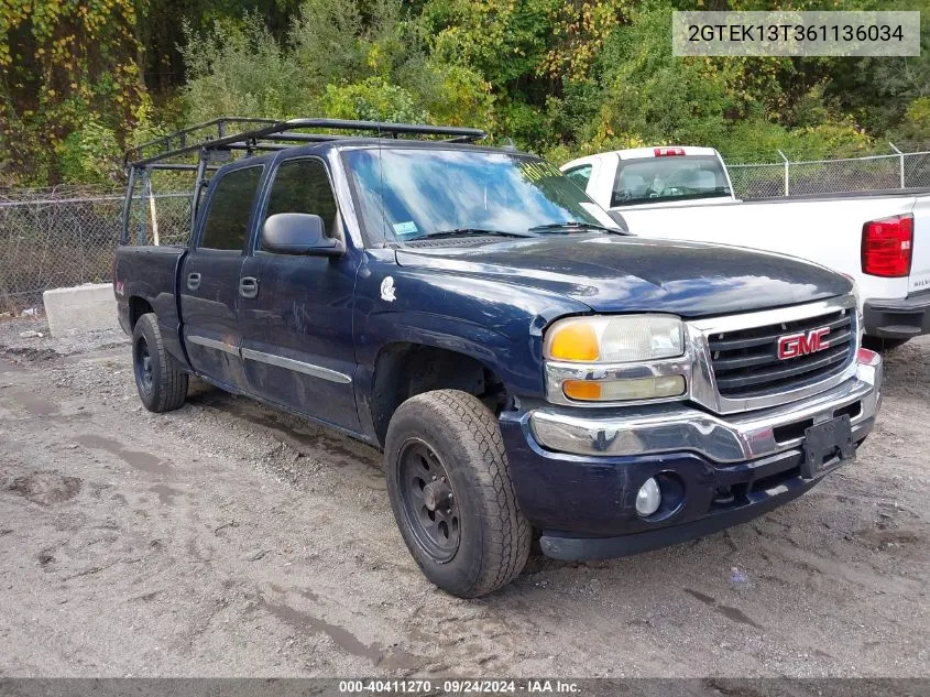 2006 GMC Sierra 1500 Sle2 VIN: 2GTEK13T361136034 Lot: 40411270