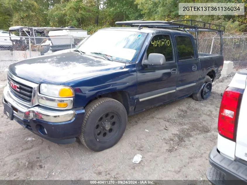 2006 GMC Sierra 1500 Sle2 VIN: 2GTEK13T361136034 Lot: 40411270