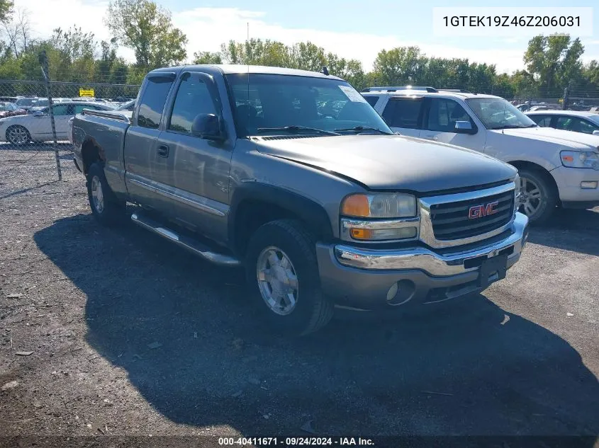 2006 GMC Sierra 1500 Sle2 VIN: 1GTEK19Z46Z206031 Lot: 40411671