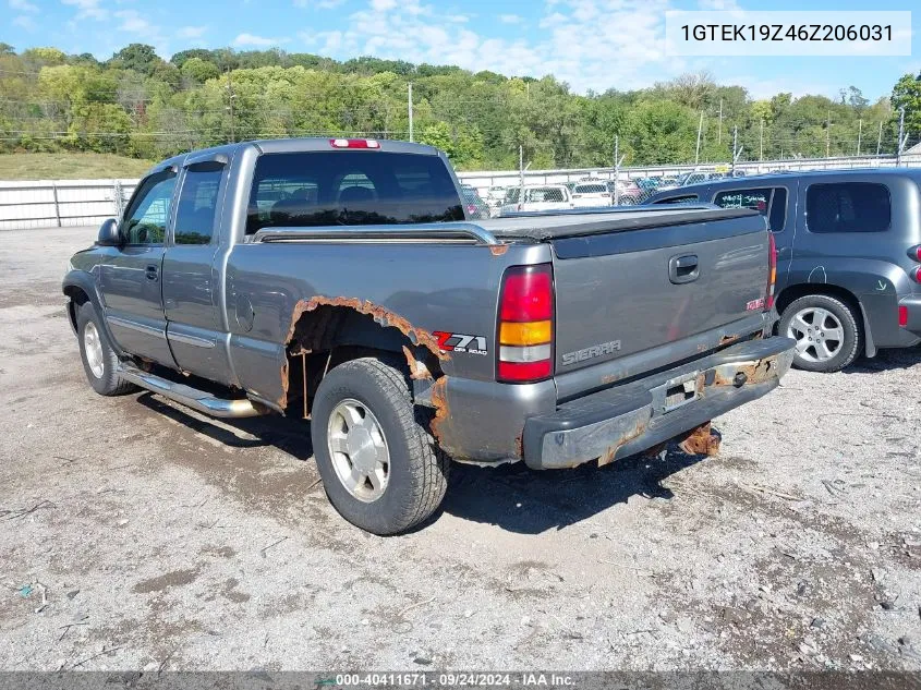 2006 GMC Sierra 1500 Sle2 VIN: 1GTEK19Z46Z206031 Lot: 40411671